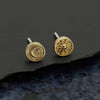 Raised Sun & Moon Stud Earrings- Bronze