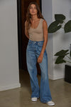 Double Layered Seamless Top- Light Taupe