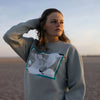 Tern Puff Print Crewneck Sweatshirt- Seafoam