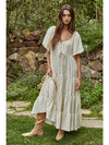 Down South Tiered Maxi Dress- Cream