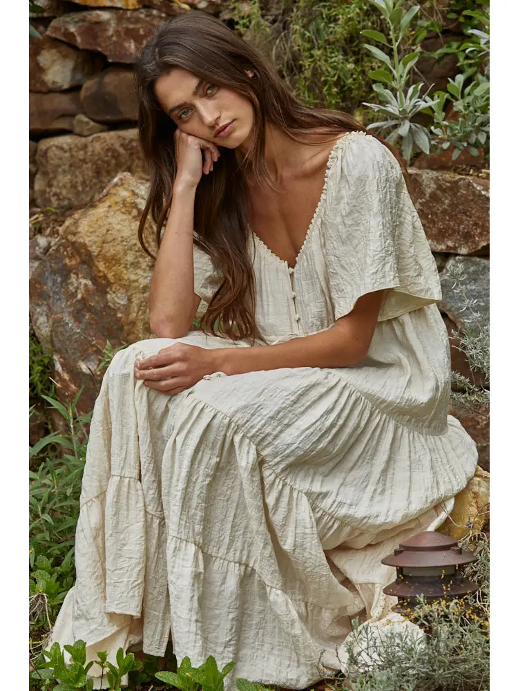 Down South Tiered Maxi Dress- Cream Mom's Sweet Shop Down South Tiered Maxi Dress- Cream Mom's Sweet Shop