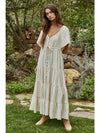 Down South Tiered Maxi Dress- Cream