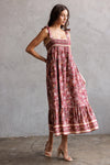 Tupelo Smocked Midi Dress- Wine