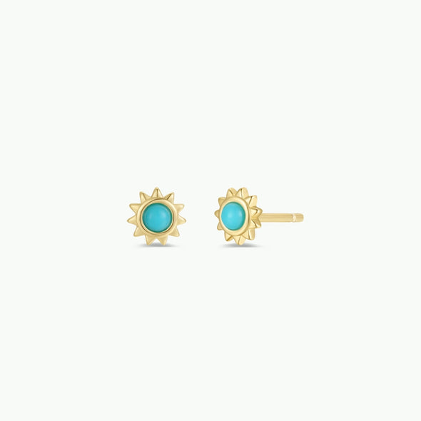 Sun Stud Earrings- Turquoise
