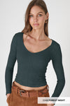 Forest Night L/S Textured V-Neck