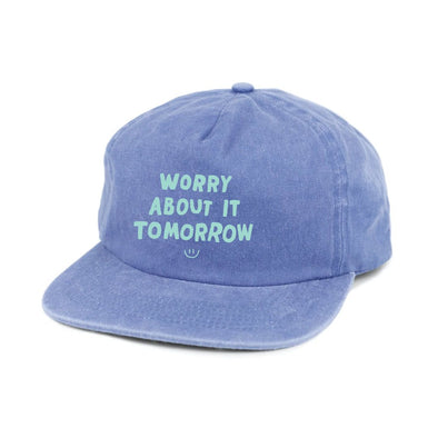 Quiet Life Worry About it Tomorrow Unstructured Hat- Washed Blue