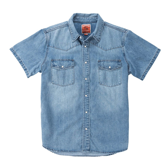The Wyatt Pearl Button S/S Shirt- Denim