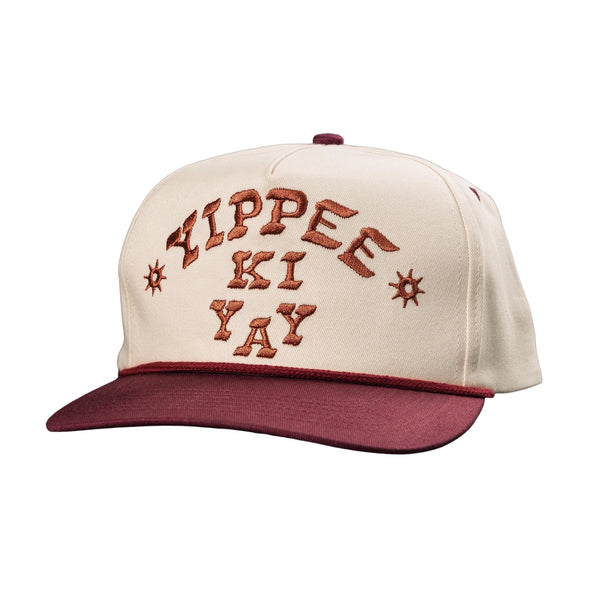 Yippee Ki Yay Hat- Ivory/Maroon