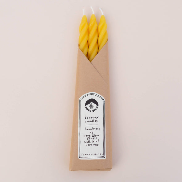 Beeswax Spiral Taper Candles- Pure Set