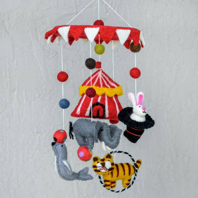 Felted Wool Circus Mobile