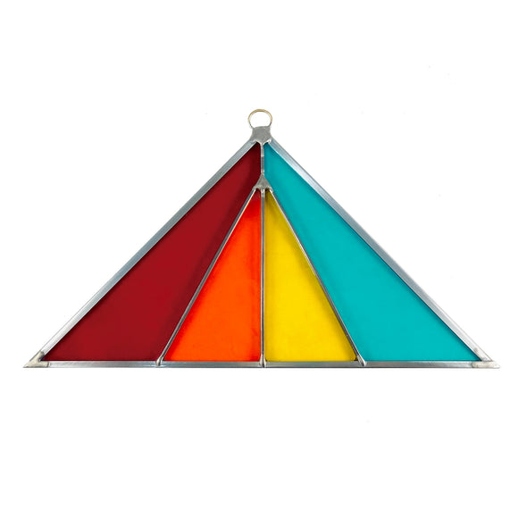 Triangle Suncatcher Stained Glass- Modern Brights