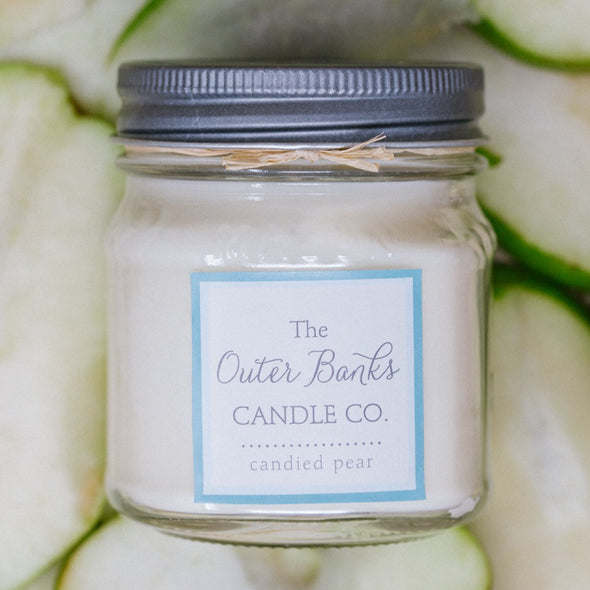Outer Banks Candle Company Mason Jar Soy Candle- Candied Pear