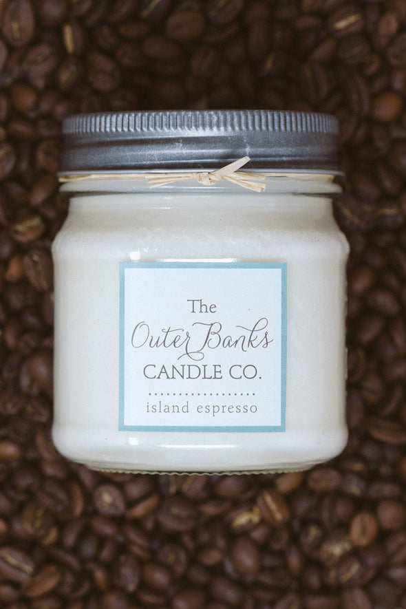 Outer Banks Candle Company Mason Jar Soy Candle- Island Espresso