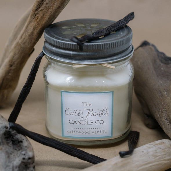 Outer Banks Candle Company Mason Jar Soy Candle- Driftwood Vanilla