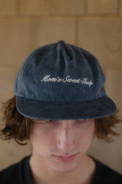 Mom's Embroidered Script Logo, Washed 5 Panel Hat- Blue Ridge