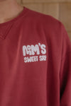Mom's Groovy Embroidered Crewneck Sweatshirt- Cayenne