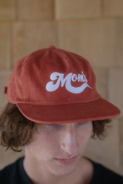 Mom's Bubble Logo Washed Cotton 5 Panel Hat- Terracotta
