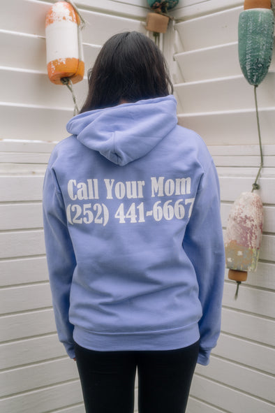 Mom's Call Your Mom Hooded Sweatshirt- Lilac