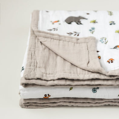Organic Woodland Muslin 4 Layer Quilt