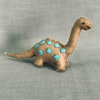 Felted Wool Dinosaur- Grey/Blue
