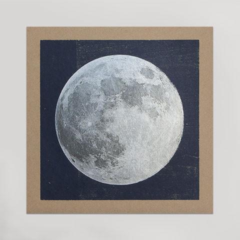 Silver Moon Letterpress Print