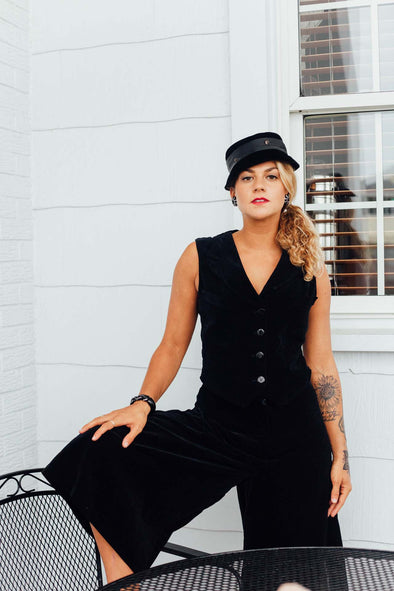 Vintage 70's Velvet Vest & Culotte Suit