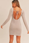 Slinky Fitted Mini Dress- Taupe