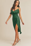 Cowl Neck Slip Dress- Forest Green- SIZE XS & S
