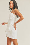 Malia Sleeveless Draped Front Dress- White-SIZE S & M