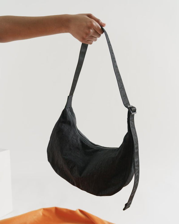 Baggu Medium Nylon Crescent Bag- Black