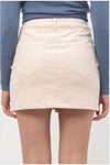 CLEARANCE- Corduroy Mini Skirt- Cream