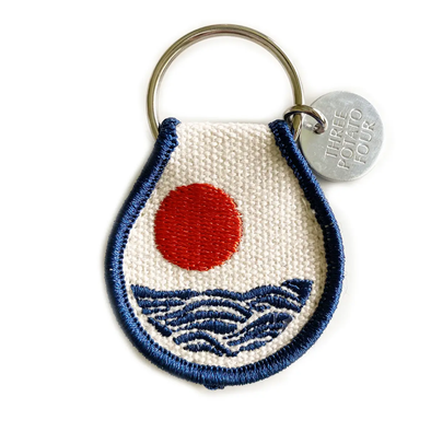 Patch Embroidered Keychain- Sun & Waves