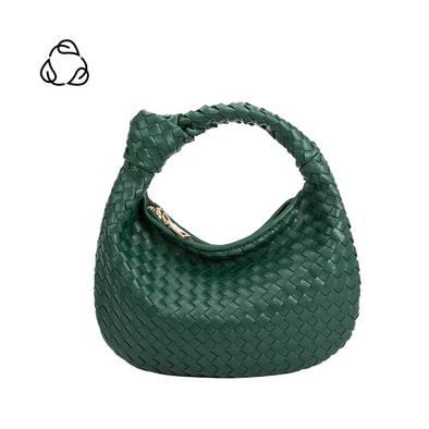Drew Small Vegan/Recycled Leather Handbag- Hunter Green