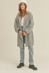 Knit Casual Blazer Overcoat- Grey Marle