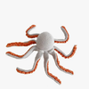 Crochet Octopus Stuffy- Light Gray/Orange