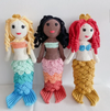 Crochet Mermaid Stuffed Doll- Red Hair