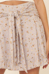 CLEARANCE- Pale Lilac Wrap Mini Skirt