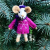 1 Felted Wool Mouse Christmas Ornament