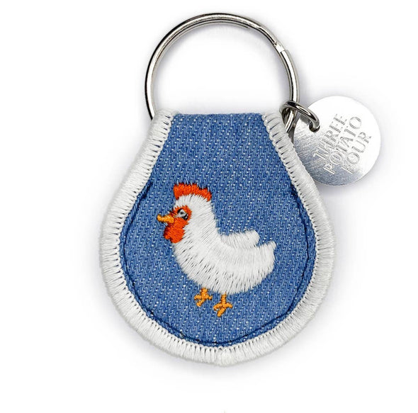 Patch Embroidered Key Chain- Chicken