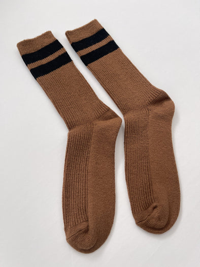 Grandpa Varsity Socks- Tawny/Black