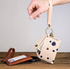 Splatter Leather ID Keychain Wristlet Wallet
