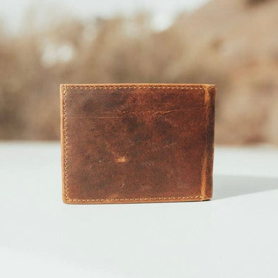 Classic Bifold Leather ID Wallet- Black or Walnut