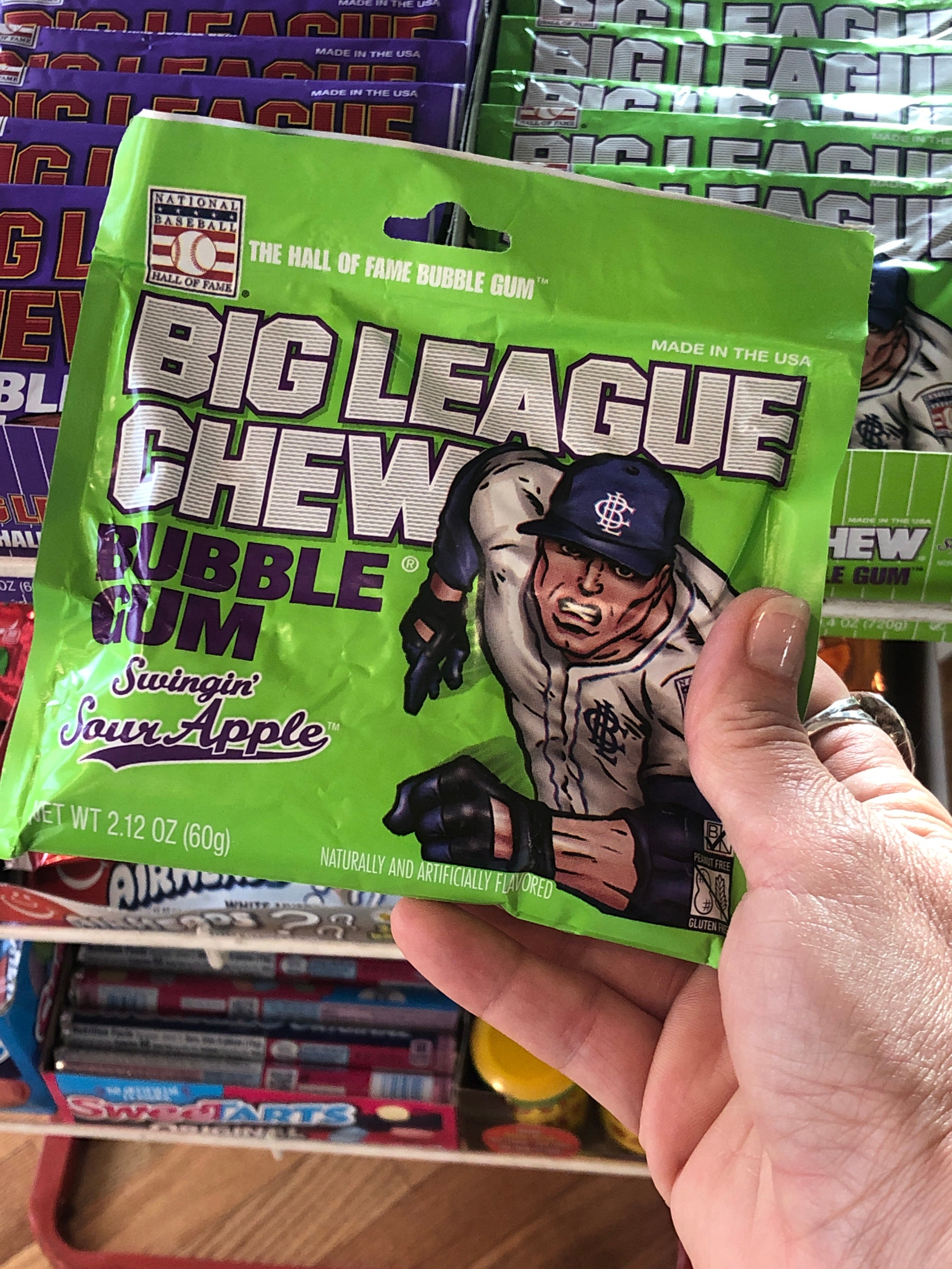 Big League Chew Bubble Gum, Sour Apple - 2.12 oz pouch
