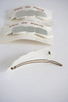 Deadstock Vintage Bow Barrette- White/Silver