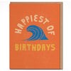 Happiest of Birthdays Blue Wave Card