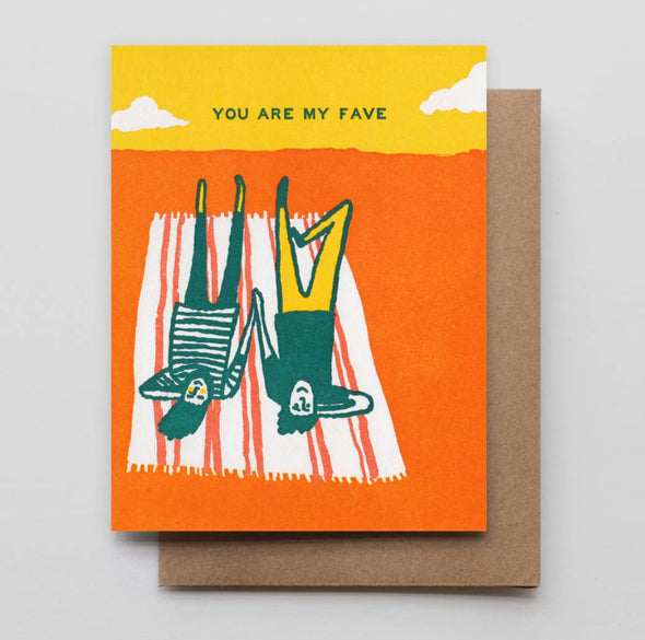 You Are My Fave Letterpress Greeting Card