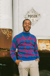 Vintage Unisex 80’s Colorful Mock Neck Sweater