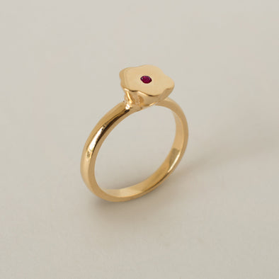 Merewif Blossom Gold/ Ruby Ring