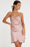Ophelia Satin Dress- Dusty Pink- SIZE L
